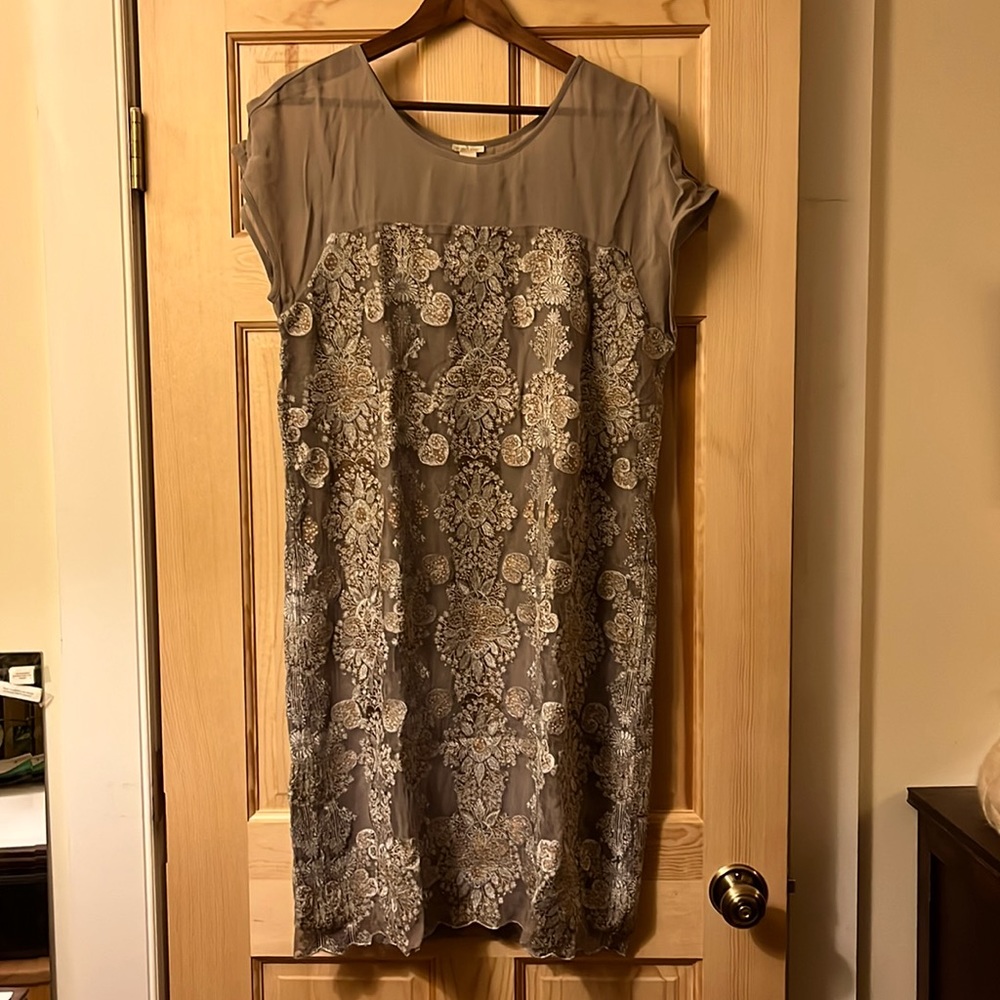 Sundance Occasion dress, with shimmer embroidery throughout.